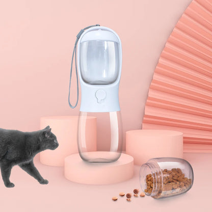 2 in 1 Portable Pet Water Bottle with Food Dispenser